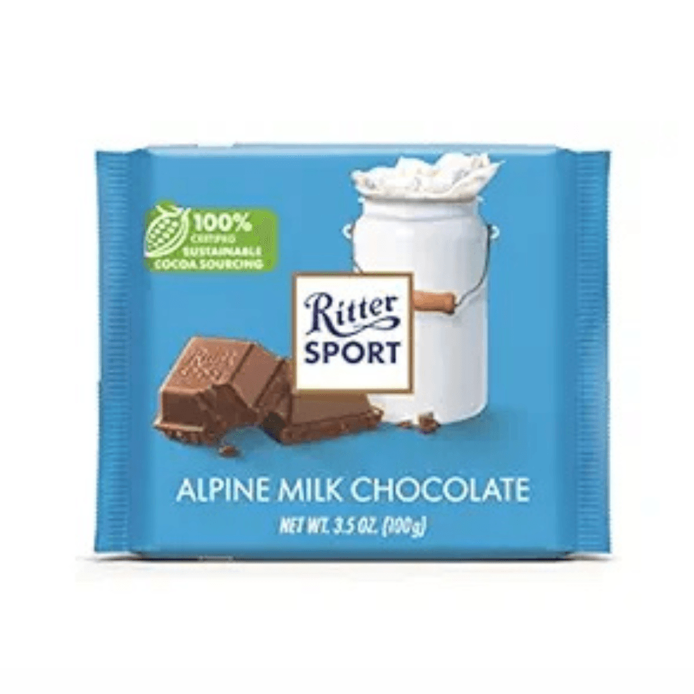 RITTER SPORT FINE MILK CHOCOLATE 100G