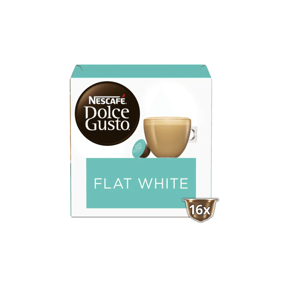 NESCAFE DOLCE GUSTO FLAT WHITE ເນສກາເຟ ໂດຊ ກັສໂຕ ແຟັທໄວ້ 100ກຣາມ