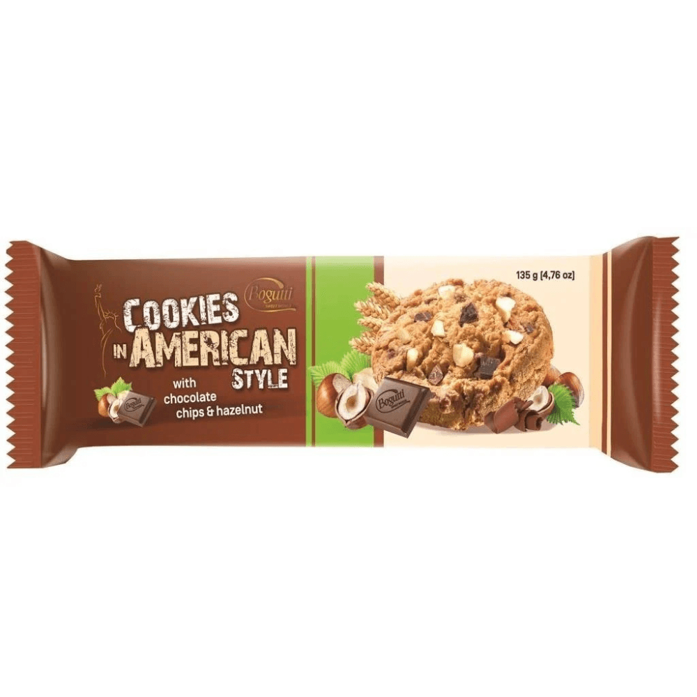 Bogutti American Style Chocolate Chip with Hazelnut Cookies 135g