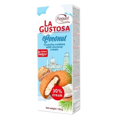 La Gustosa Crunchy Cookie with Coconut Cream Sugar-Free 150g