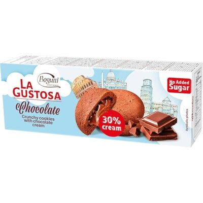 La Gustosa Crunchy Cookie with Chocolate Cream Sugar-Free 150g