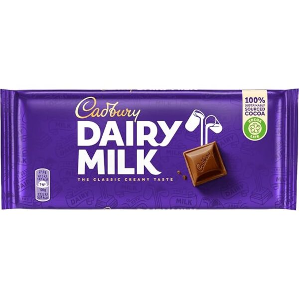 CADBURY DAIRY MILK 110GM ຊ໊ອກໂກແລັດ ແຄັດບູຣີ່ ໄດລີ່ ມິ້ວ 110ກຣາມ