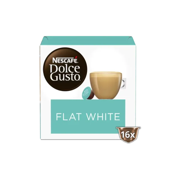 NESCAFE DOLCE GUSTO FLAT WHITE ເນສກາເຟ ໂດຊ ກັສໂຕ ແຟັທໄວ້ 100ກຣາມ