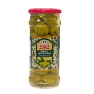 LUCKY FAMILY PITTED GREEN OLIVES - Image 1
